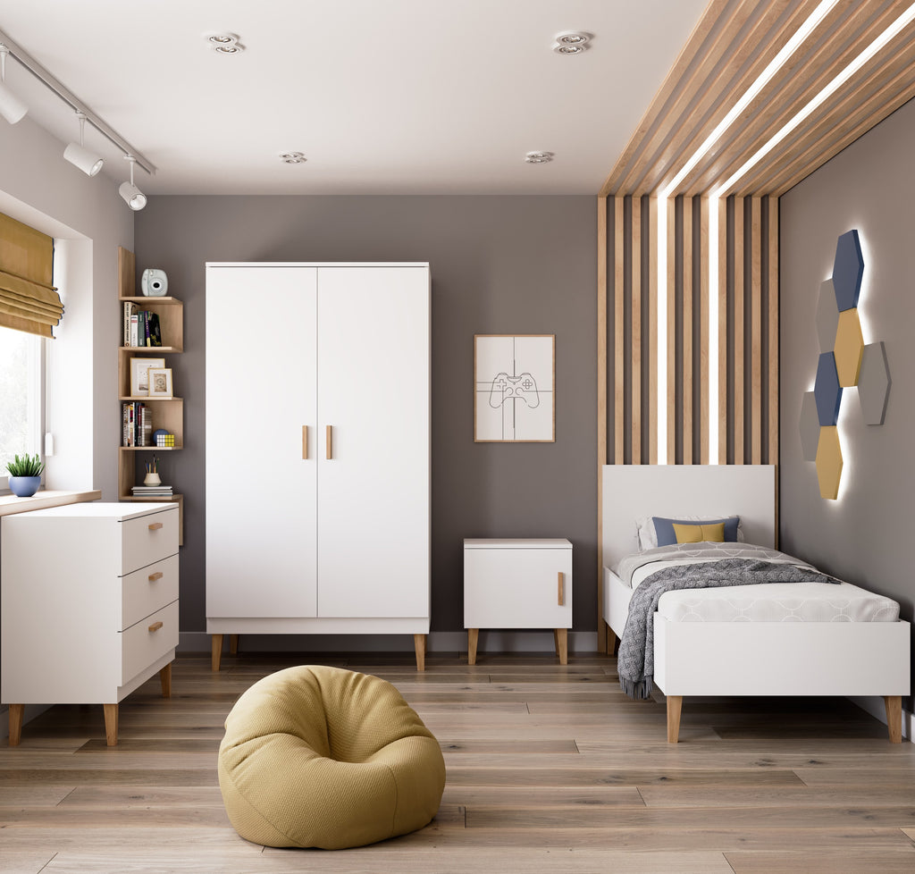 Kledingkast kinderkamer Kubi wit – afbeelding 4