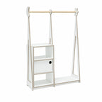 Kledingkast kinderkamer Montessori met opbergkastje – wit