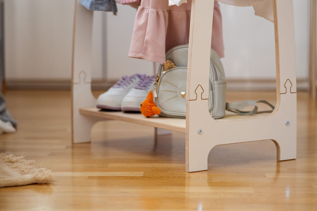 Kledingrek kinderkamer boogvorm klein wit – afbeelding 6