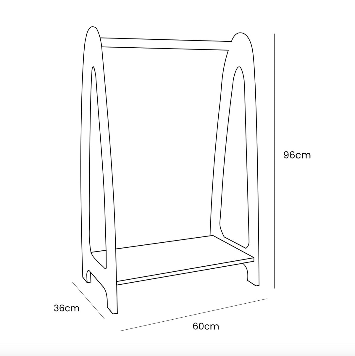 Kledingrek kinderkamer boogvorm klein wit – afbeelding 7