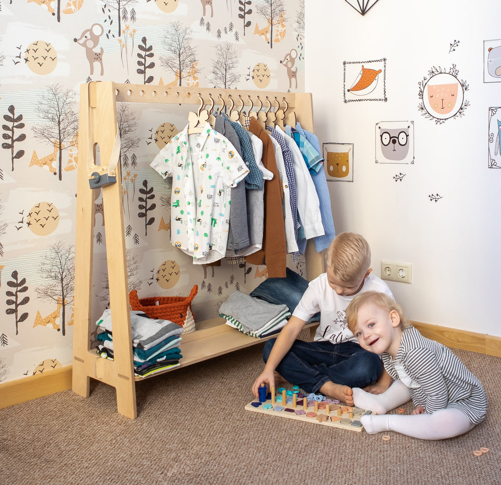 Kledingrek kinderkamer met hangstang en plank – versie 2 – afbeelding 12