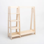 Kledingrek kinderkamer met planken en opbergvak – afbeelding 7
