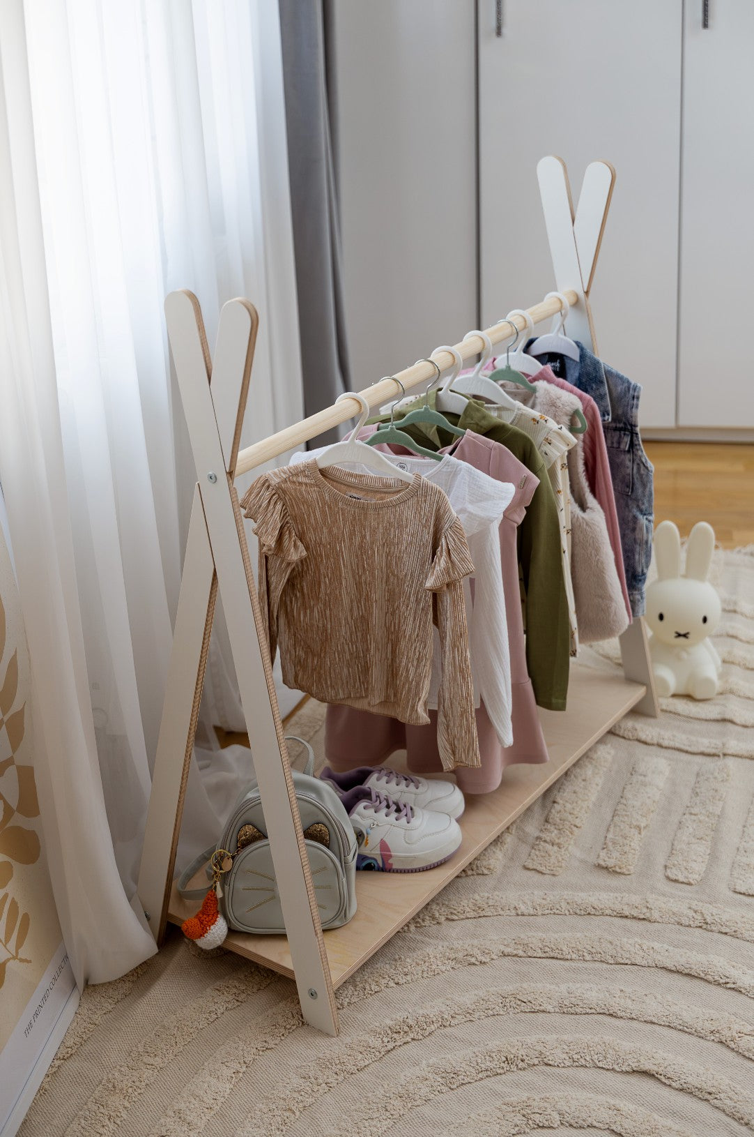 Kledingrek kinderkamer tipi groot wit – afbeelding 2