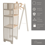 Kledingrek kinderkamer van hout met opbergplanken – afbeelding 3