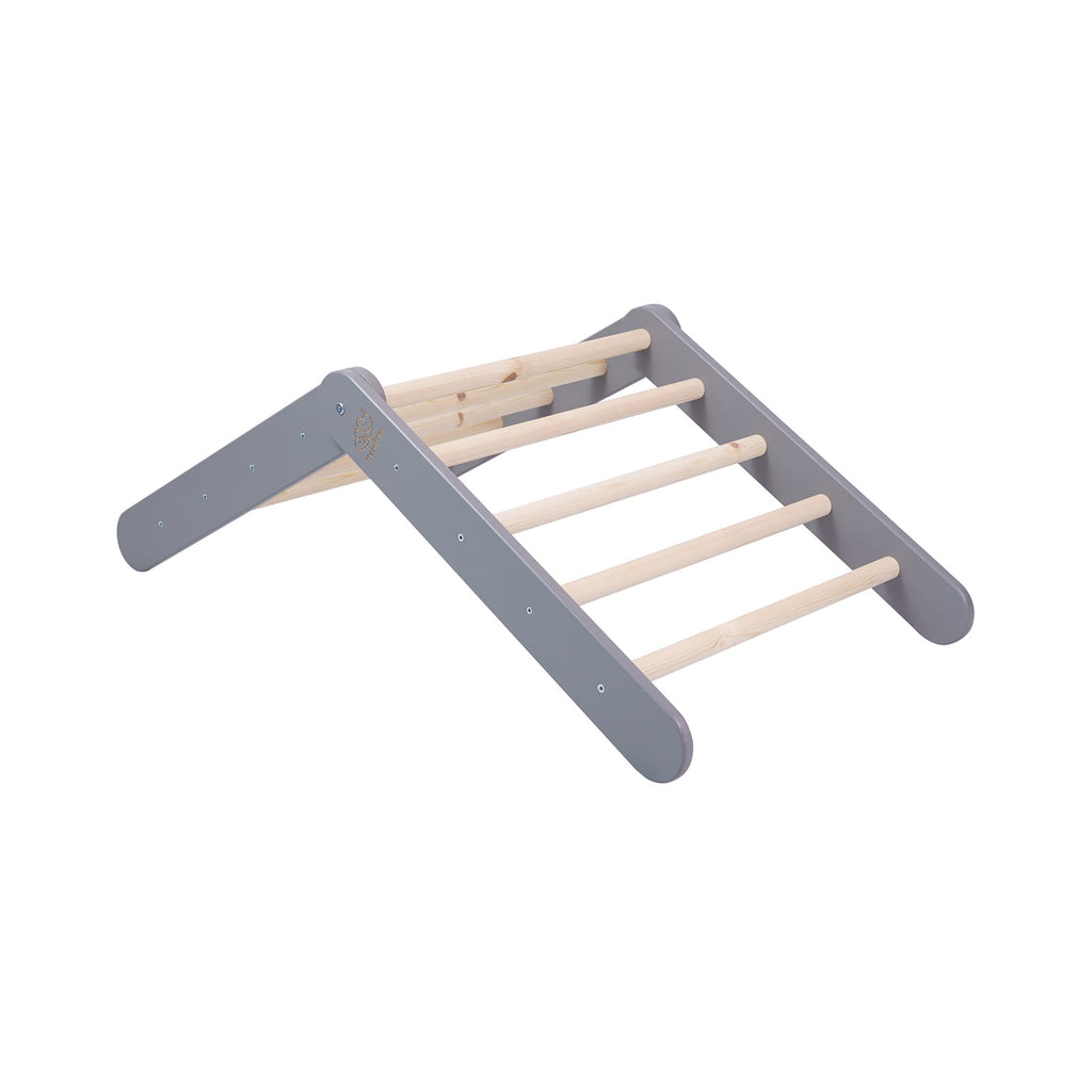 Klimdriehoek met glijbaan-klimwand 2-in-1 grijs – afbeelding 8