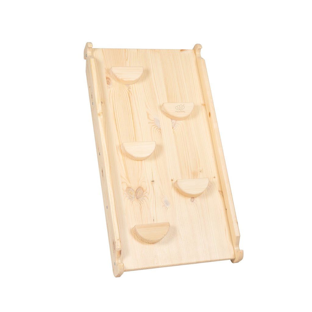 Klimdriehoek met glijbaan-klimwand 2-in-1 naturel – afbeelding 4
