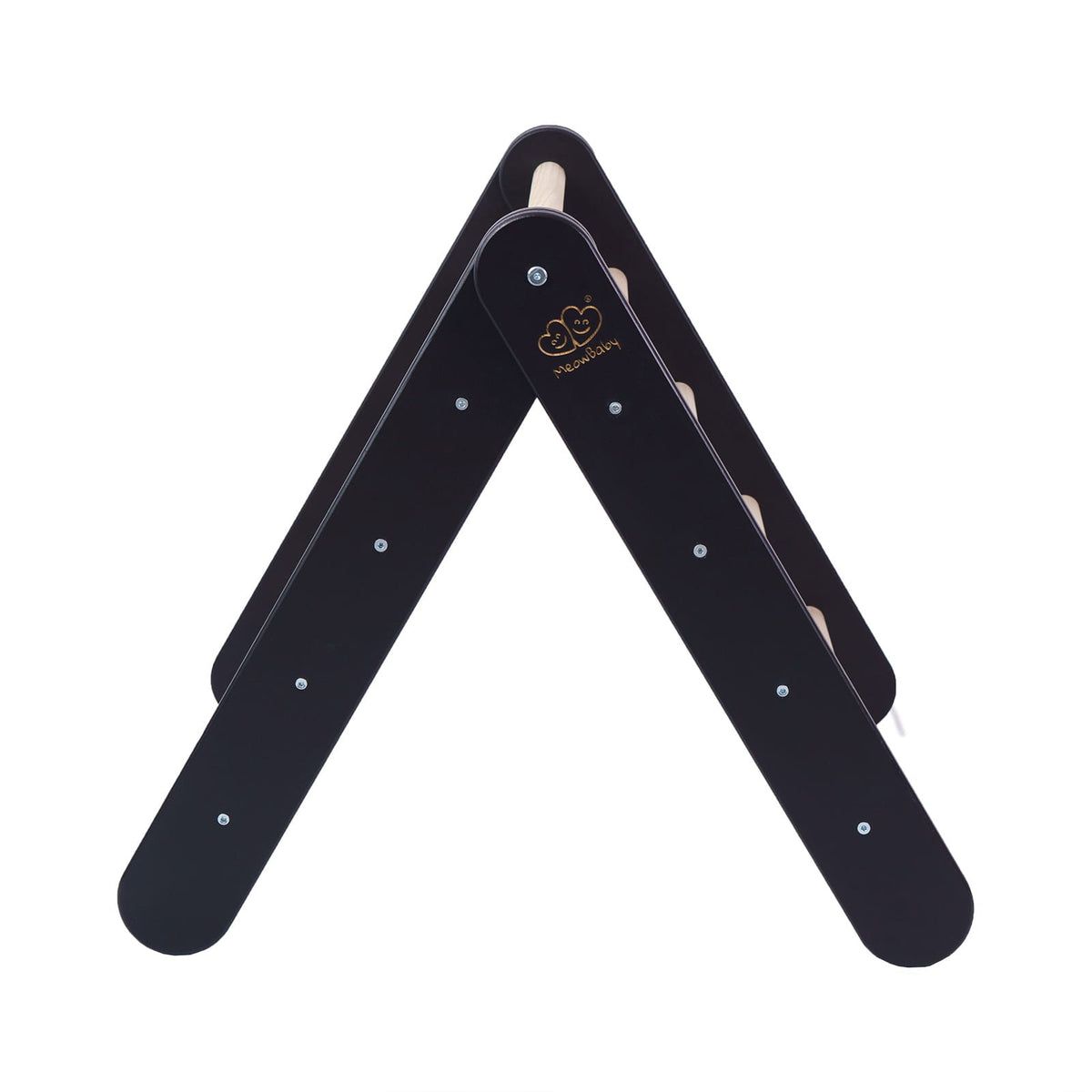 Klimdriehoek met glijbaan-klimwand 2-in-1 zwart – afbeelding 10