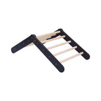 Klimdriehoek met glijbaan-klimwand 2-in-1 zwart – afbeelding 8