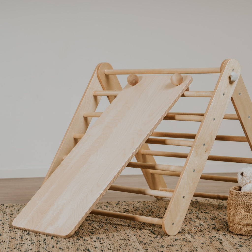 Houten klimplank met klimgrepen voor Pikler driehoek – afbeelding 5