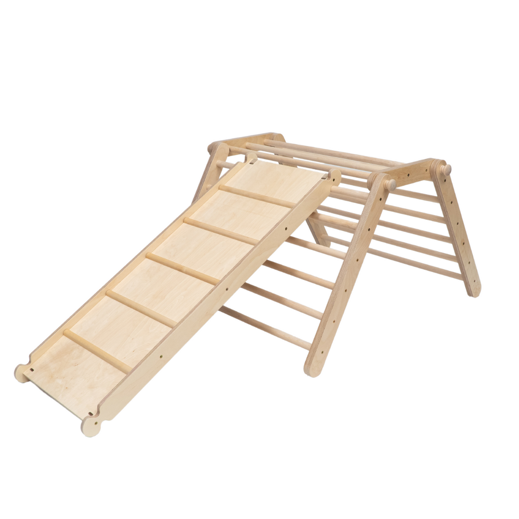 Houten klimrek Fipitri met glijbaan