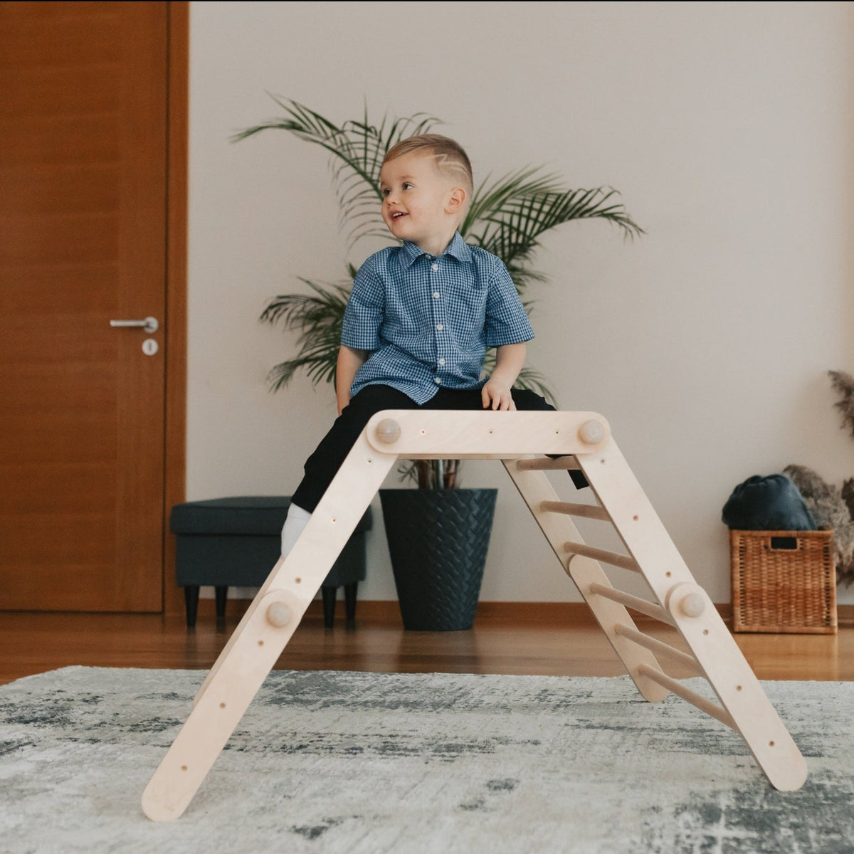 Houten klimrek Fipitri met glijbaan – afbeelding 6