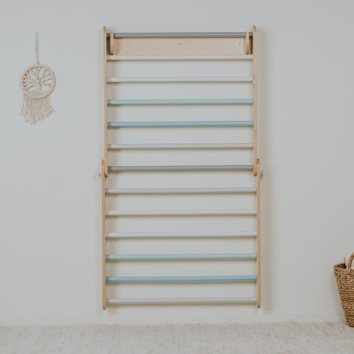 Klimrek baby – pikler driehoek met Zweedse wand pastel – afbeelding 5