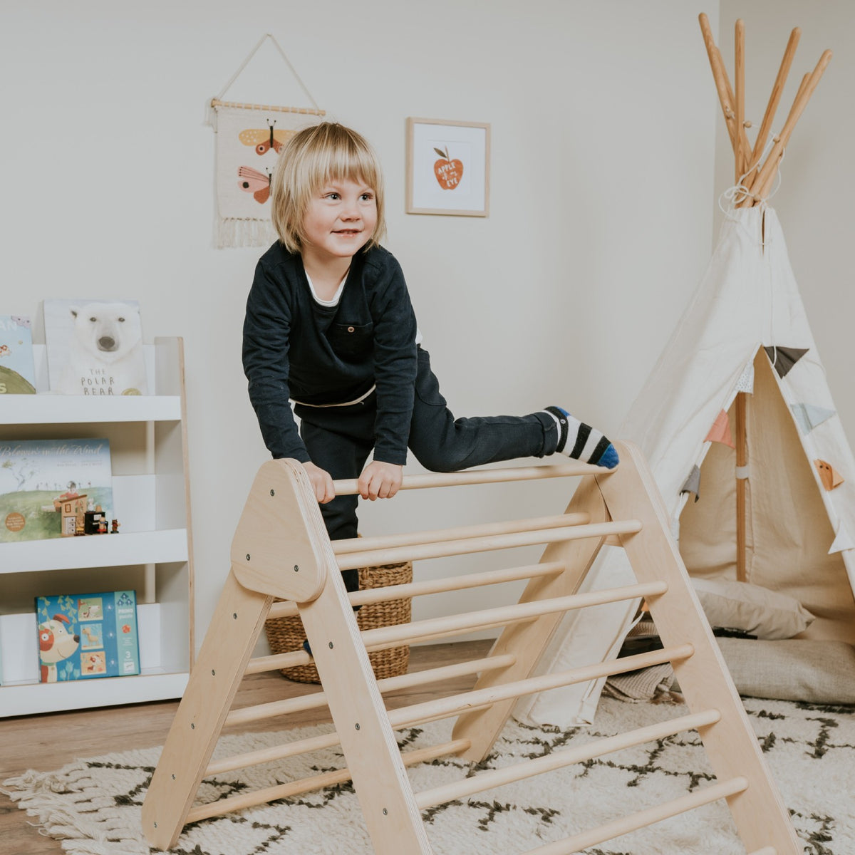 Klimrek baby – pikler driehoek naturel – afbeelding 2