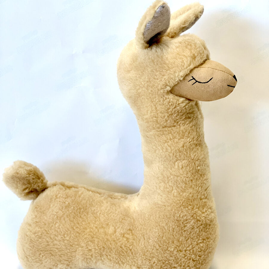 Knuffelkussen alpaca roestbruin