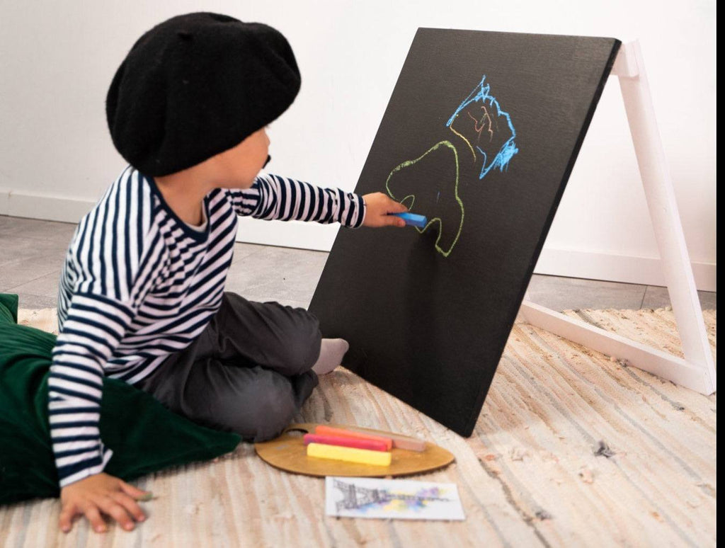 Krijtbord kind – houten schoolbordezel zwart – afbeelding 3