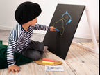 Krijtbord kind – houten schoolbordezel zwart – afbeelding 3