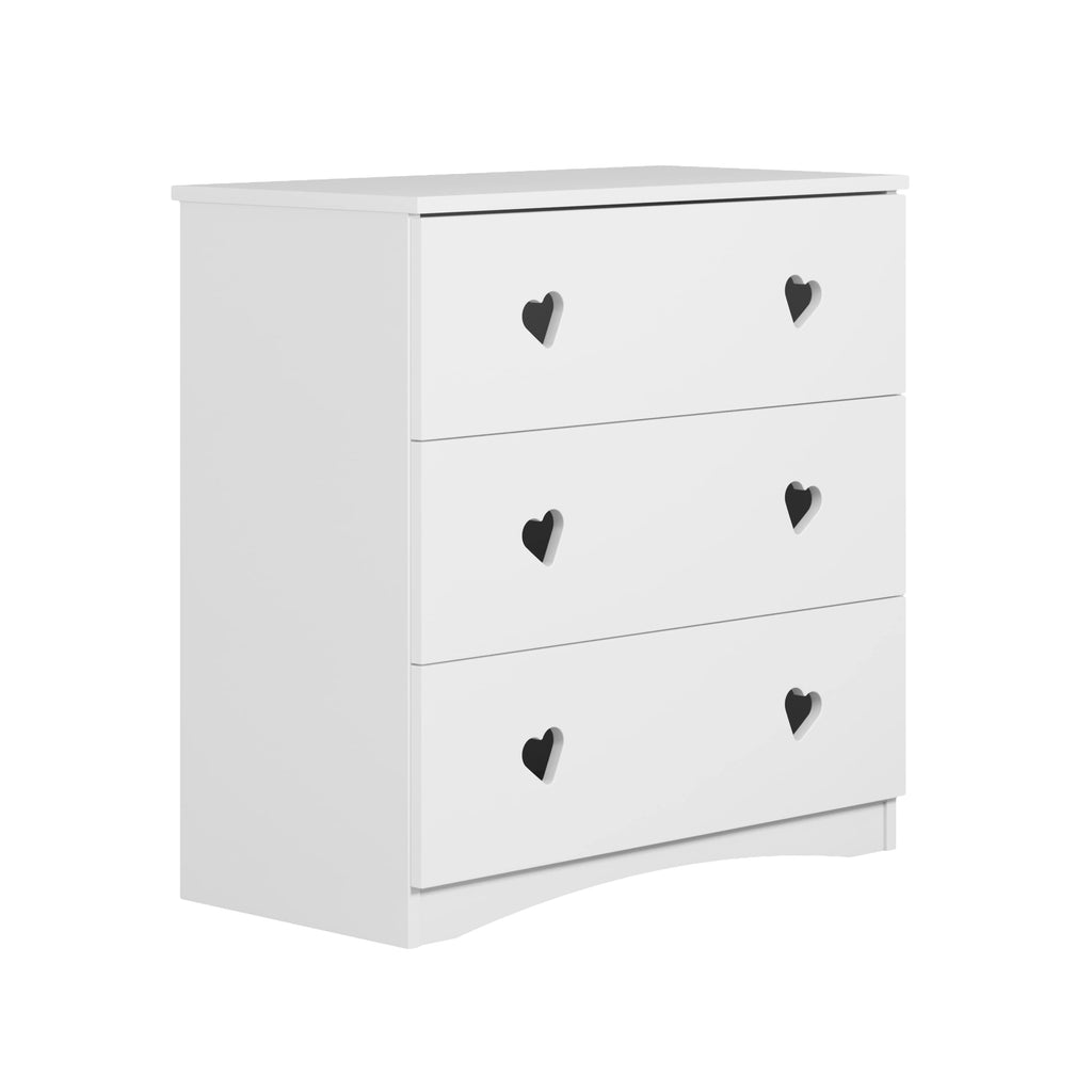 Ladekast kinderkamer Julia wit – hartjesgrepen – afbeelding 2