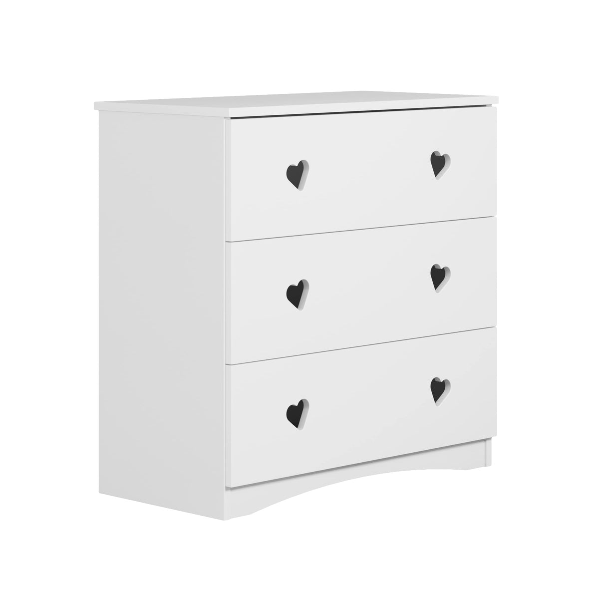 Ladekast kinderkamer Julia wit – hartjesgrepen – afbeelding 2