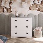 Ladekast kinderkamer Julia wit – hartjesgrepen – afbeelding 3