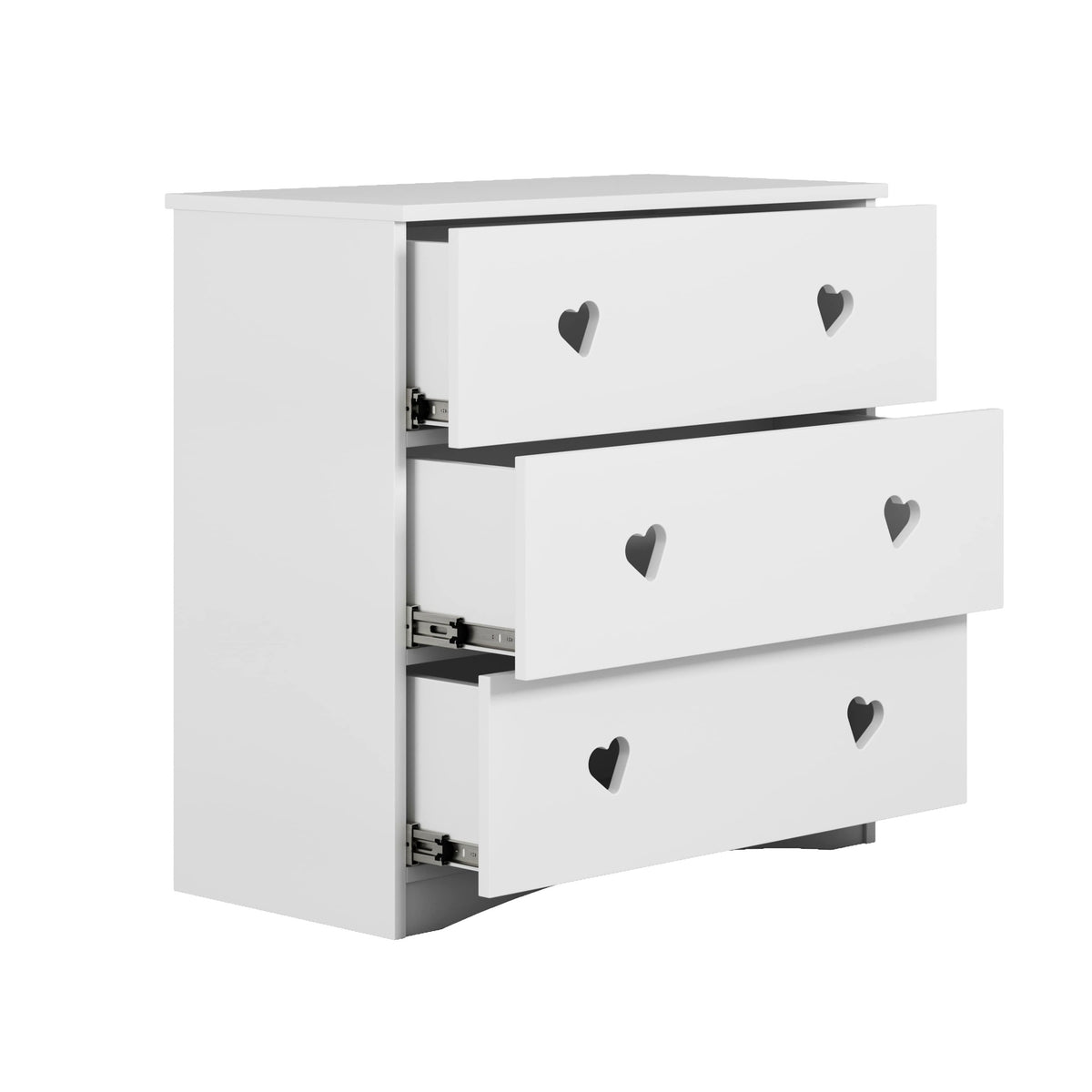 Ladekast kinderkamer Julia wit – hartjesgrepen – afbeelding 8