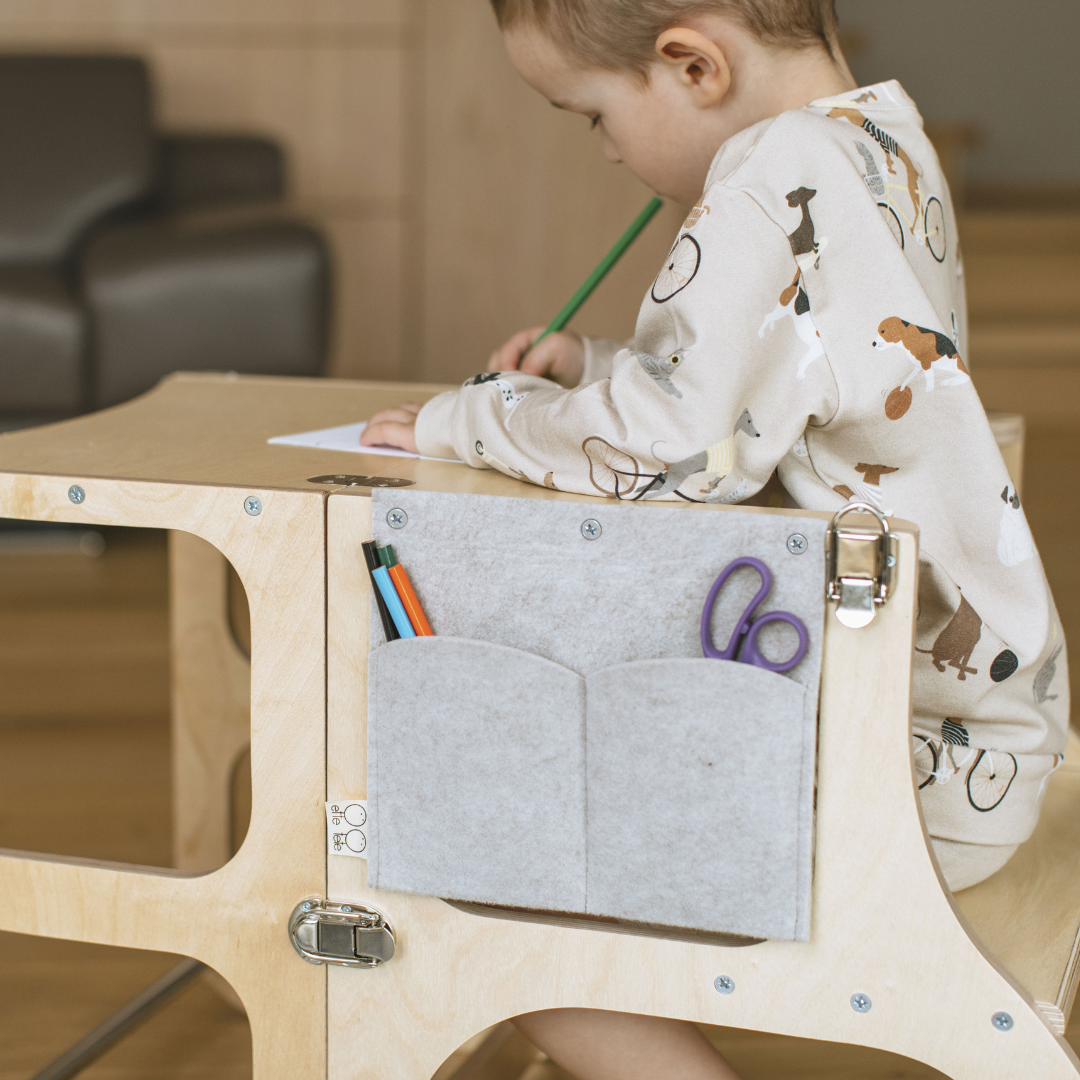 Vilten pennenvak voor leertoren Step'n'Sit grijs – afbeelding 2