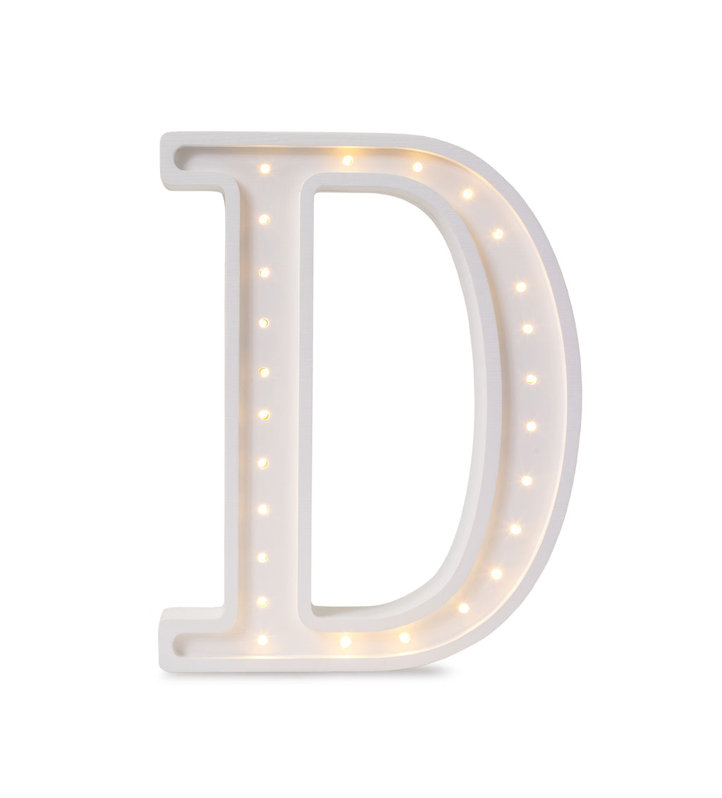 Letterlamp D – houten nachtlamp