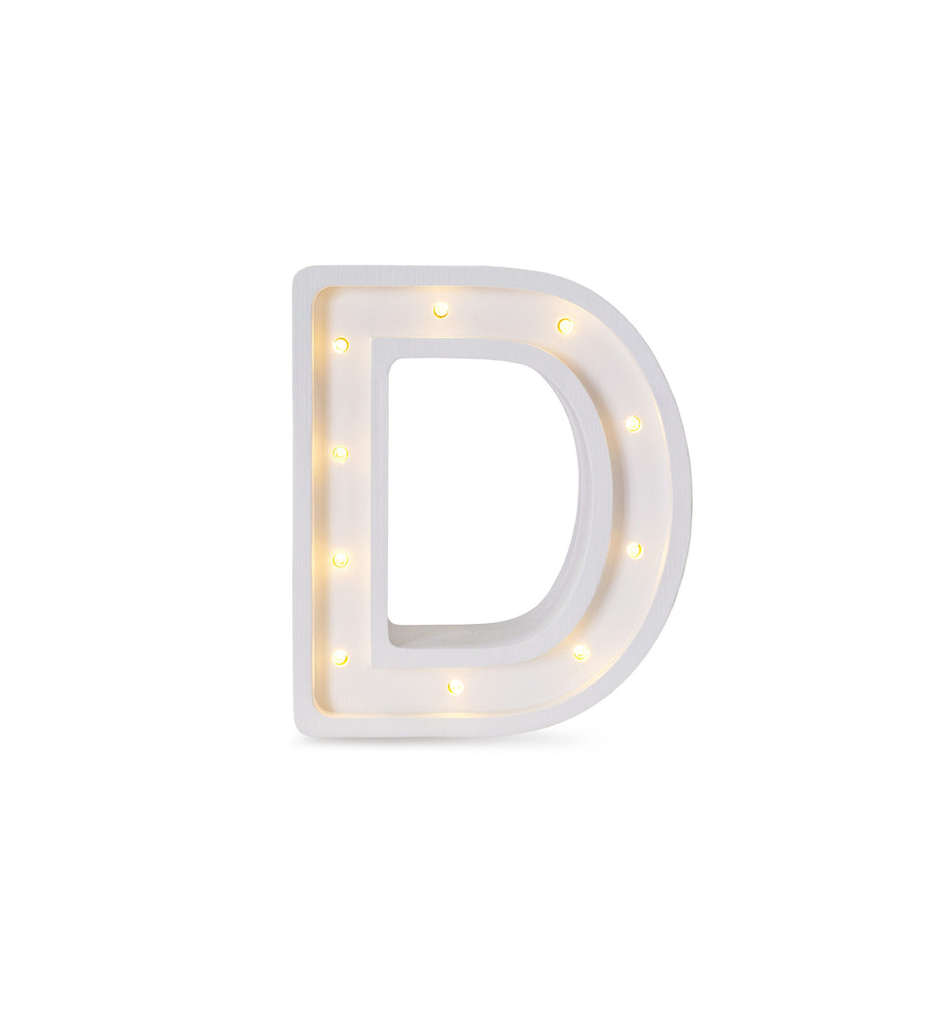 Letterlamp D – houten nachtlamp – afbeelding 2