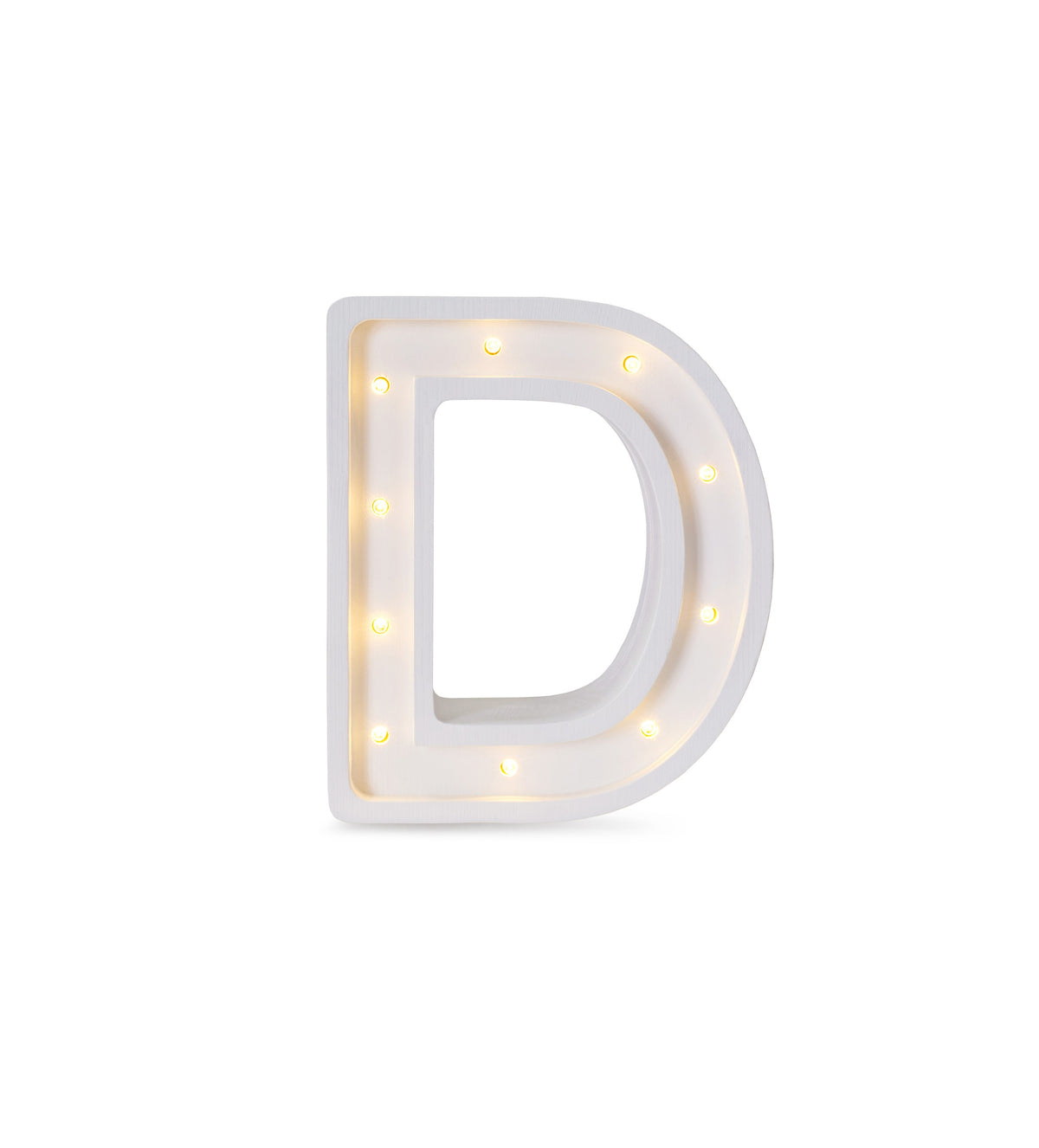 Letterlamp D – houten nachtlamp – afbeelding 2