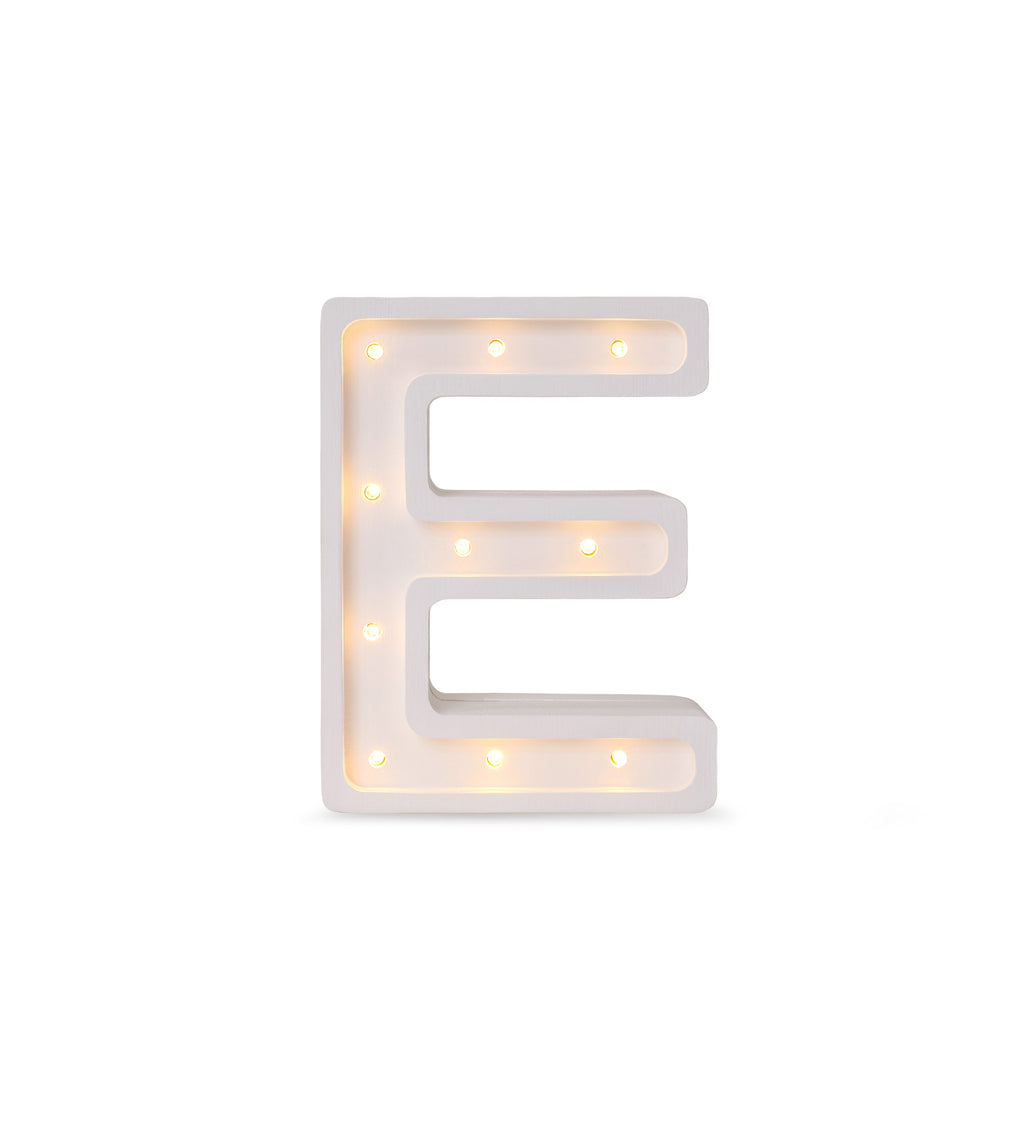 Letterlamp E – houten nachtlamp – afbeelding 2