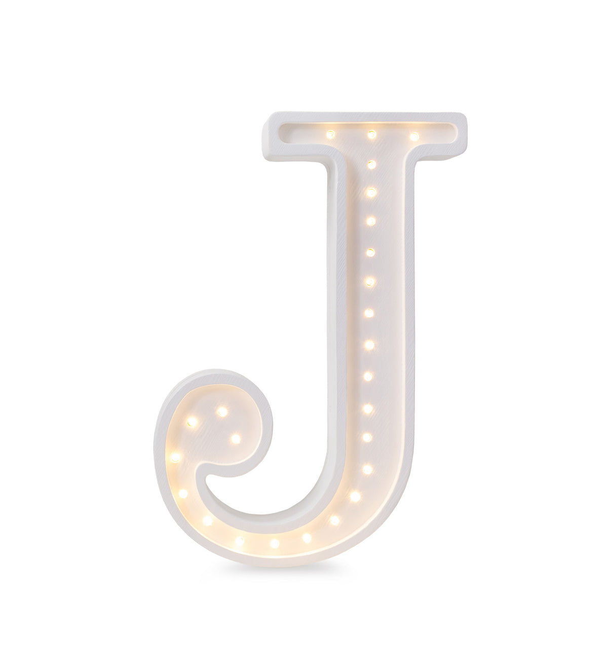 Letterlamp J – houten nachtlamp