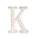 Houten letterlamp K wit
