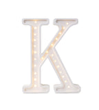 Houten letterlamp K wit