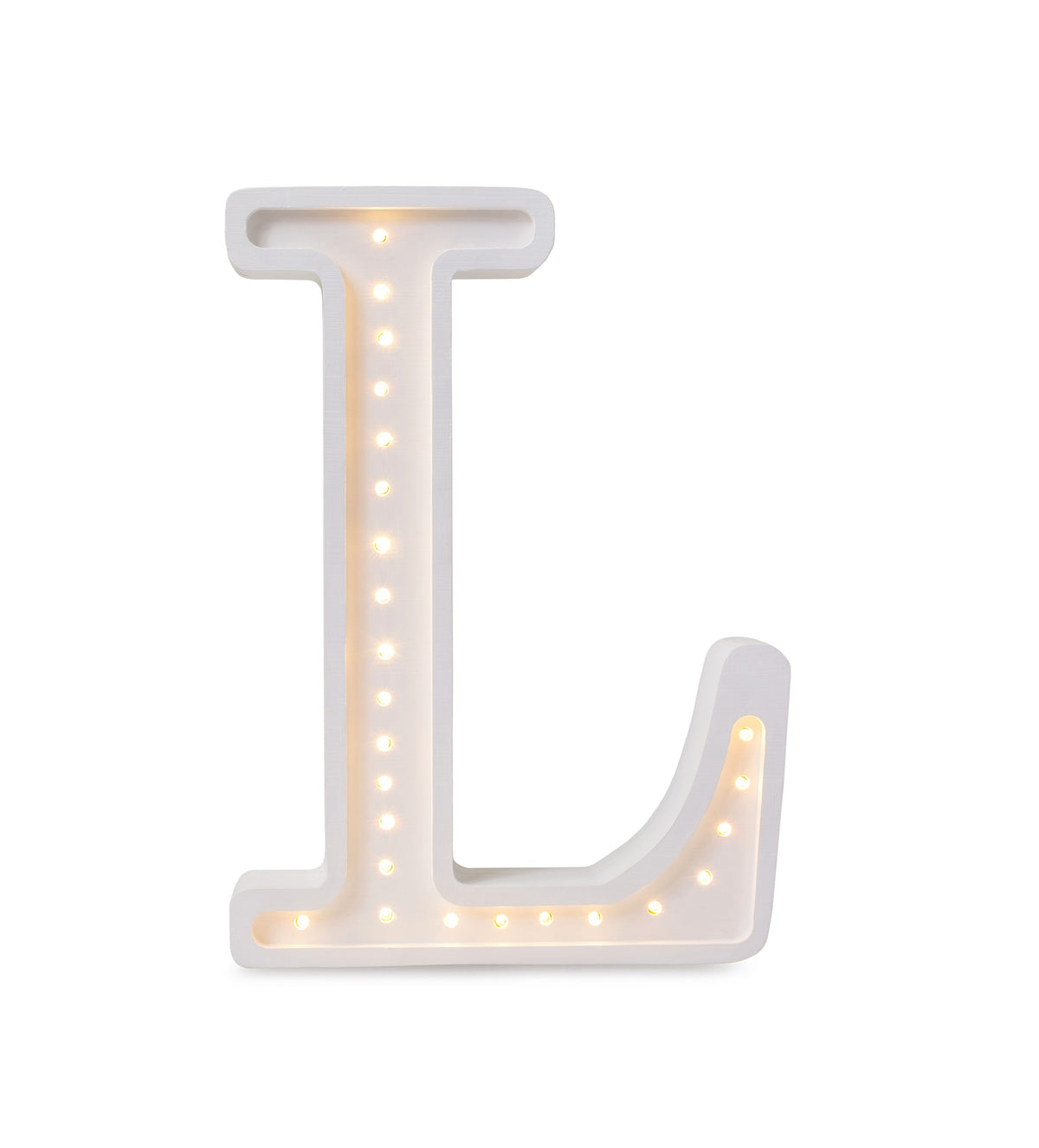 Letterlamp L – houten nachtlamp