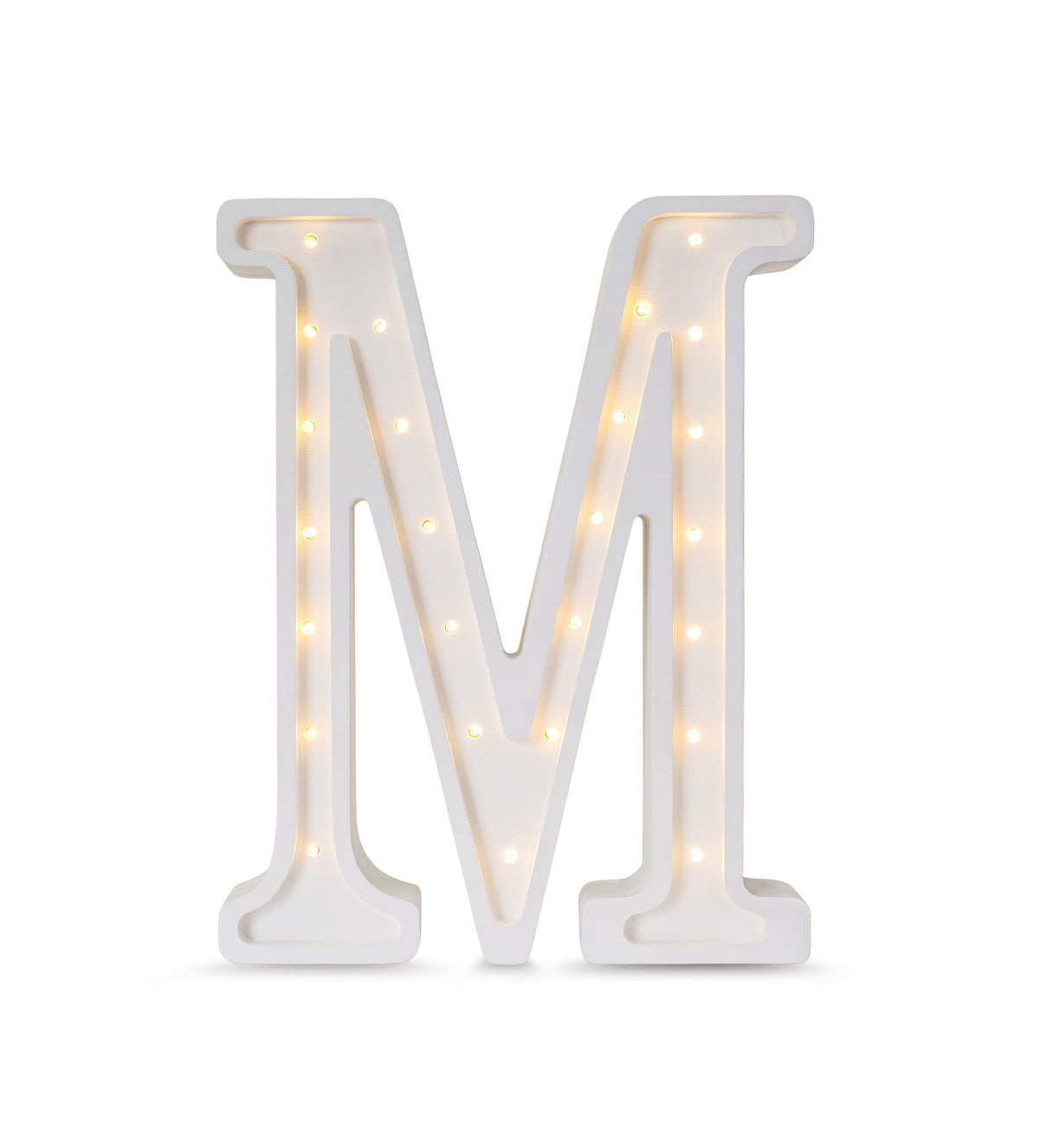 Letterlamp M – houten nachtlamp