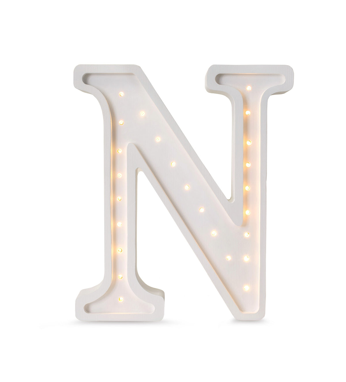 Letterlamp N – houten nachtlamp