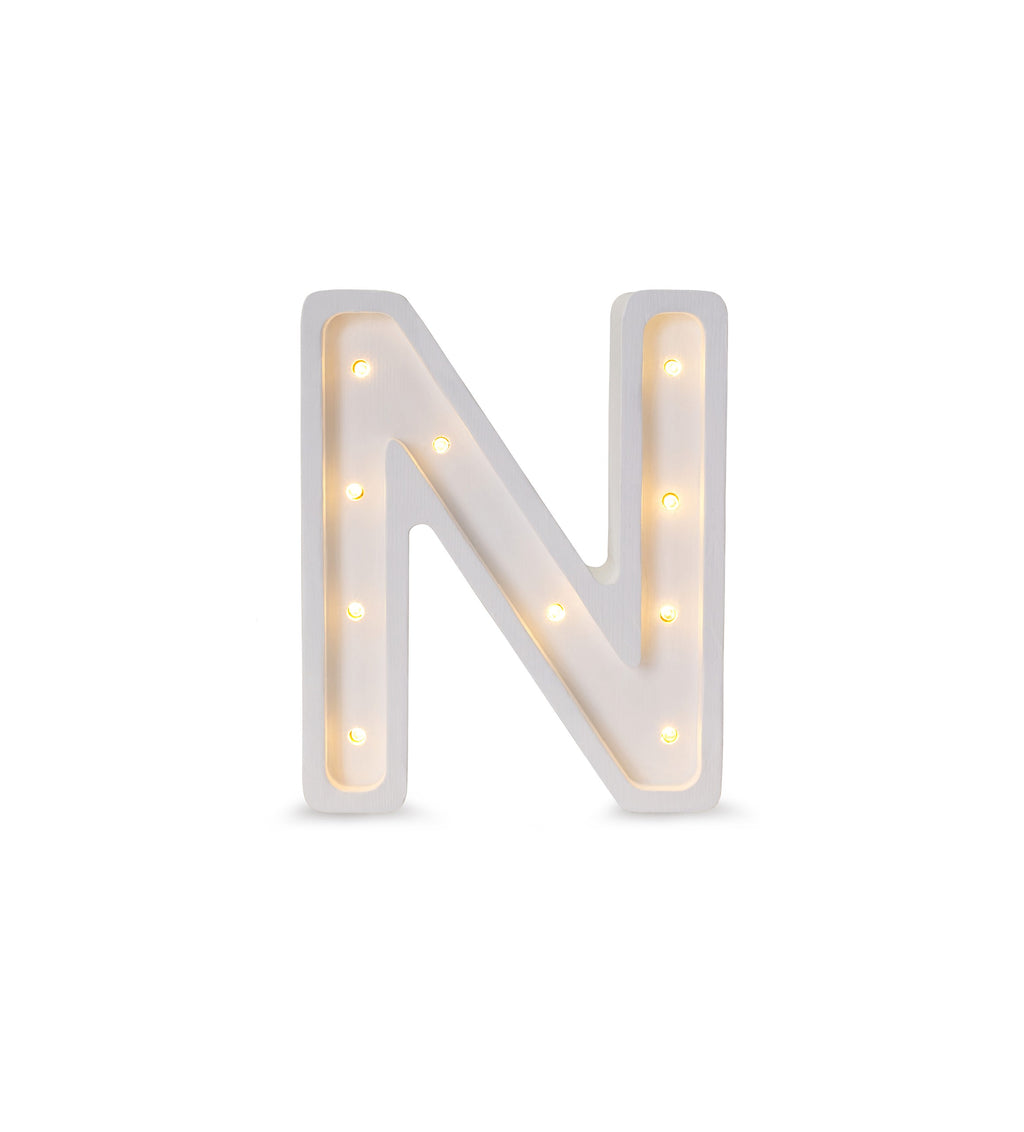 Letterlamp N – houten nachtlamp – afbeelding 2