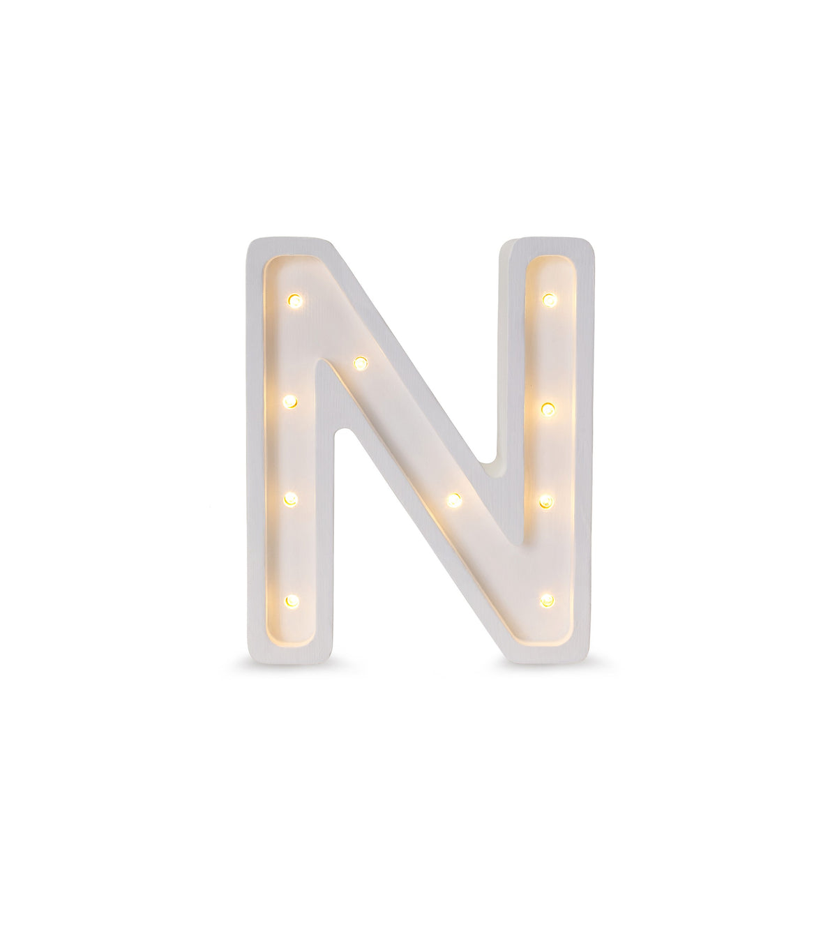 Letterlamp N – houten nachtlamp – afbeelding 2