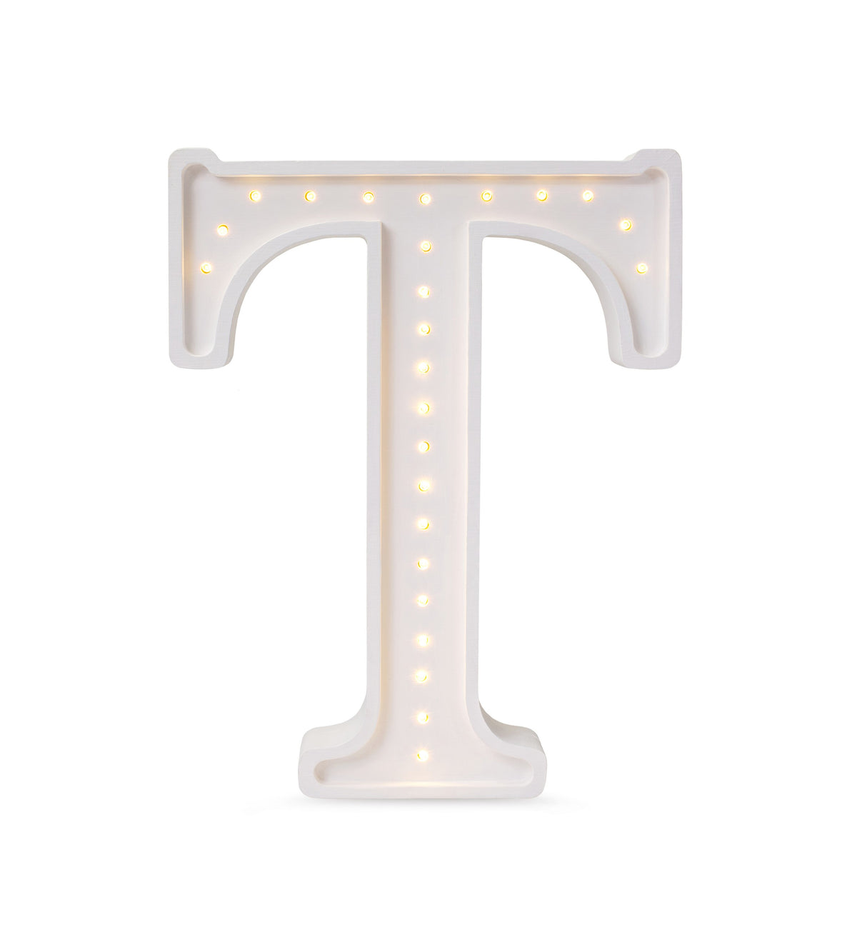 Letterlamp T – houten nachtlamp