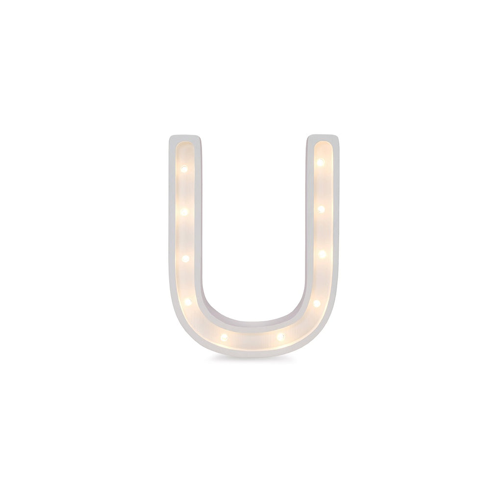 Letterlamp U – houten nachtlamp – afbeelding 2