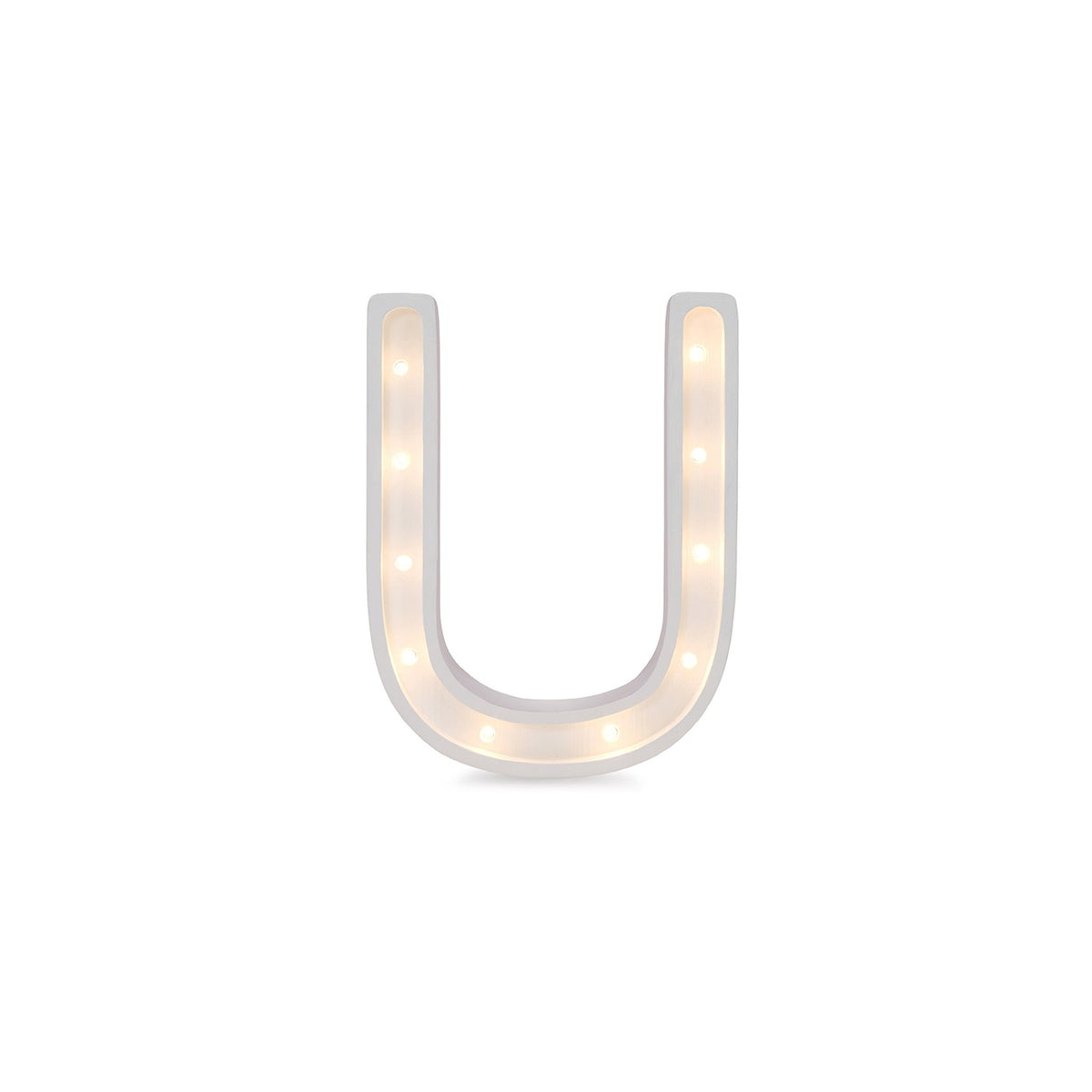 Letterlamp U – houten nachtlamp – afbeelding 2