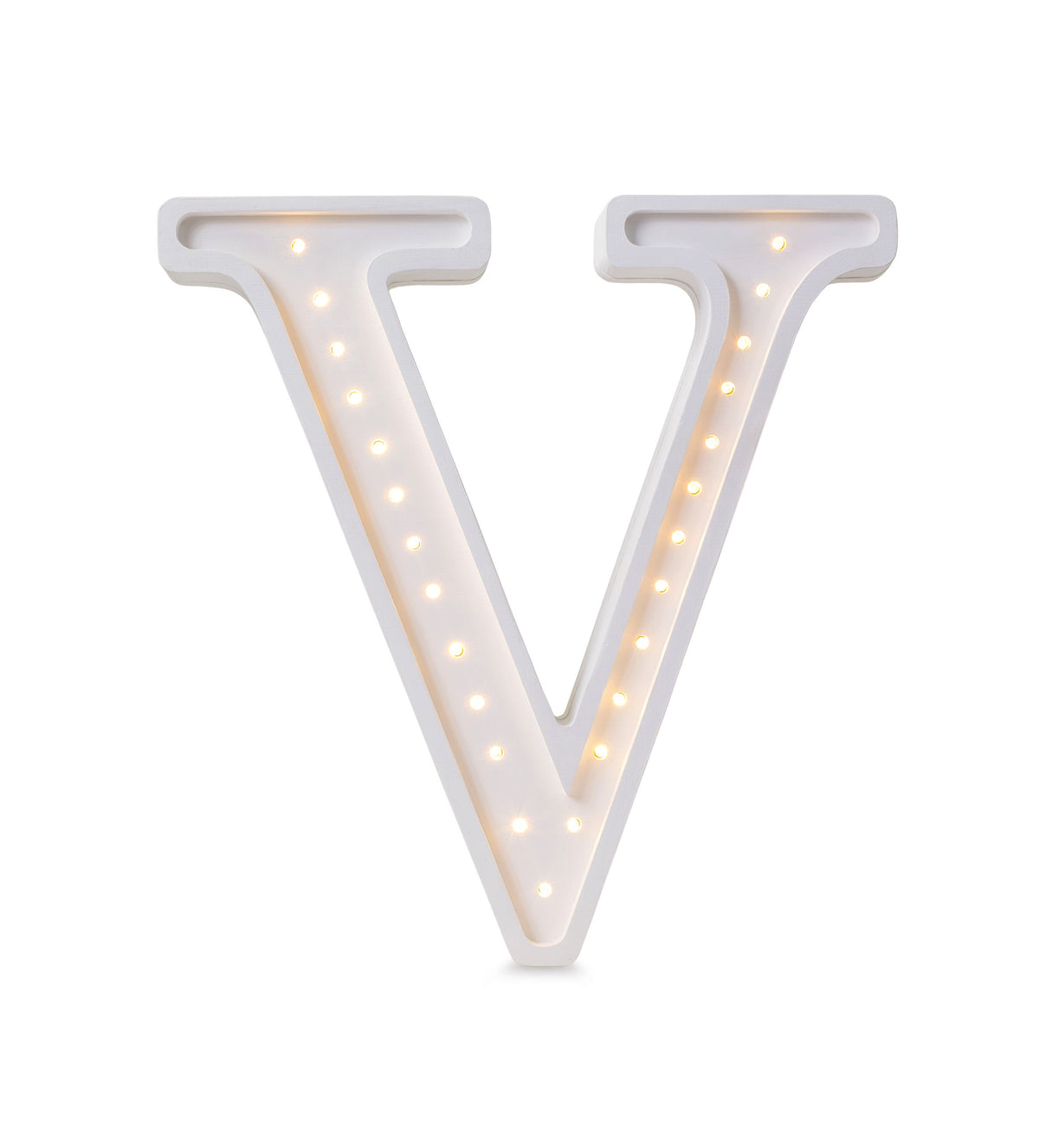 Letterlamp V – houten nachtlamp