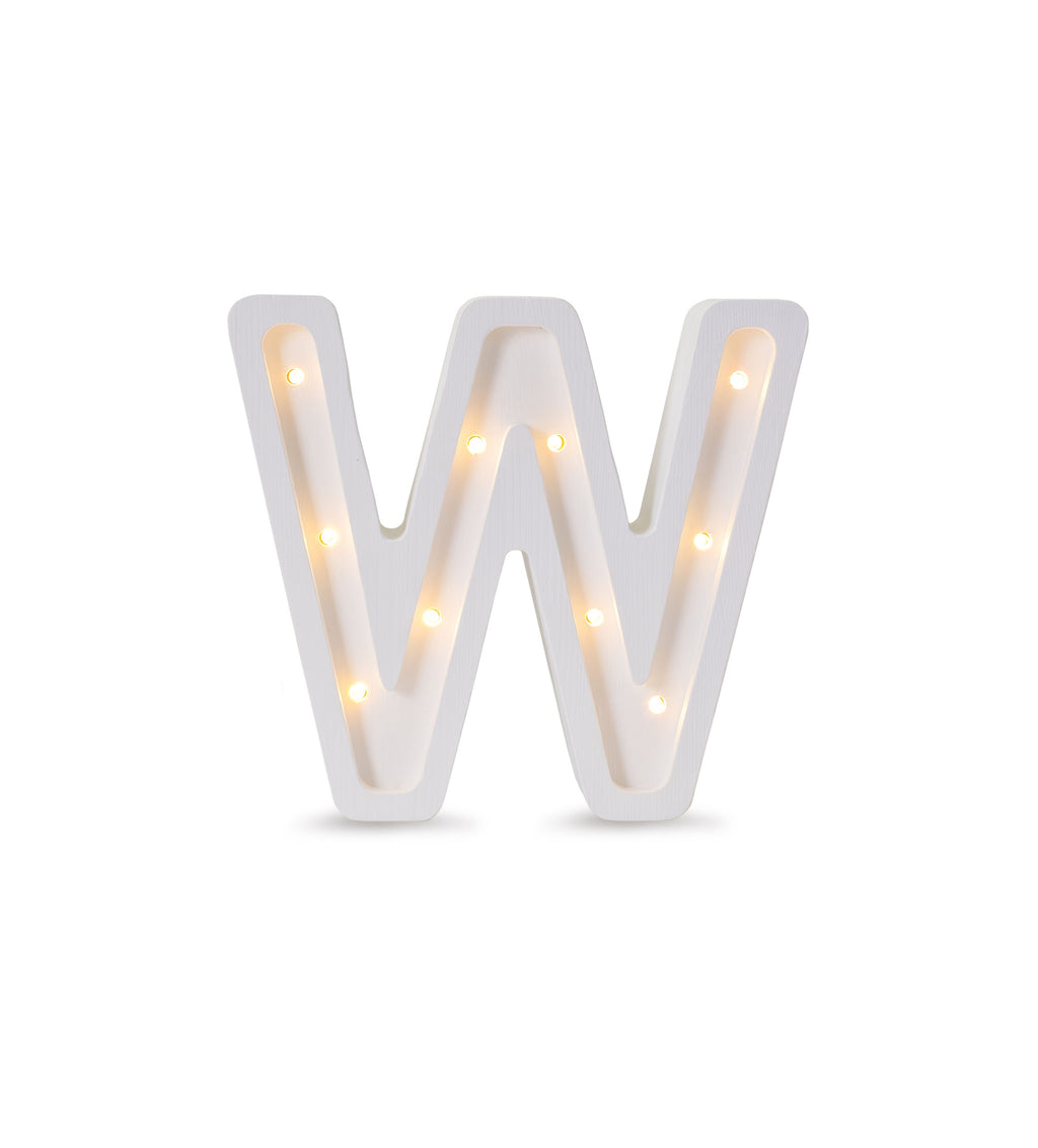 Letterlamp W – houten nachtlamp – afbeelding 2
