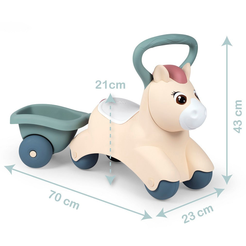 Loopauto pony met aanhanger Little Smoby – afbeelding 2