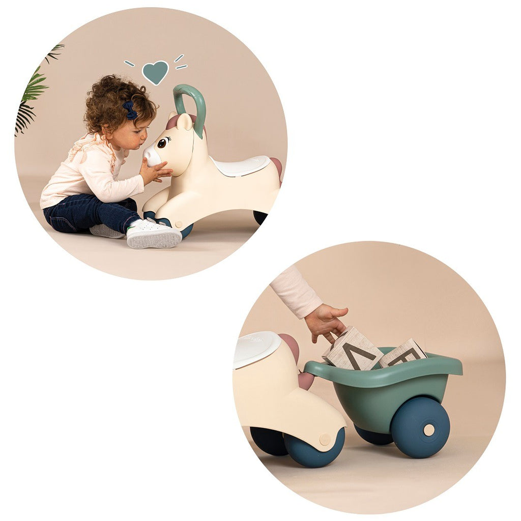 Loopauto pony met aanhanger Little Smoby – afbeelding 3