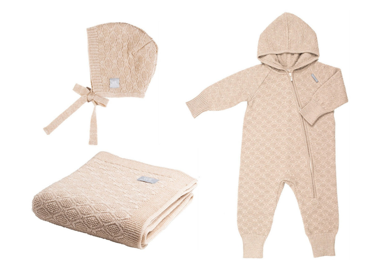 Merino kraamset Happiness met babydeken romper en mutsje – afbeelding 4