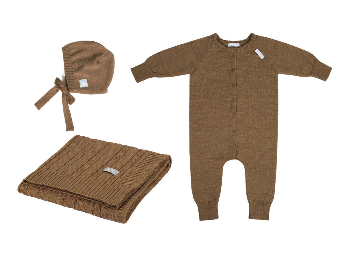 Merino kraamset Joy met babydeken romper en mutsje – afbeelding 3