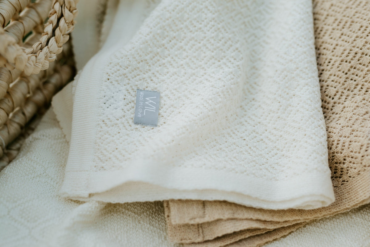 Merino babydeken Delight wit – afbeelding 5