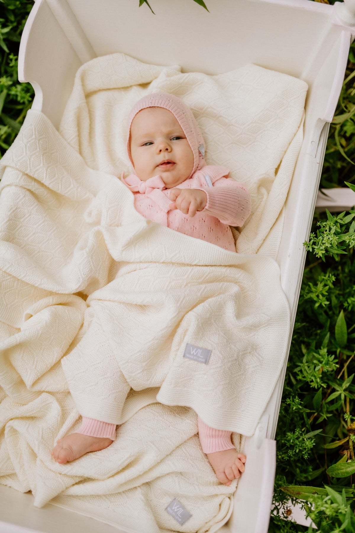 Merino babydeken Happiness olijfgroen – afbeelding 14