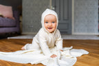 Merino babydeken Happiness olijfgroen – afbeelding 2