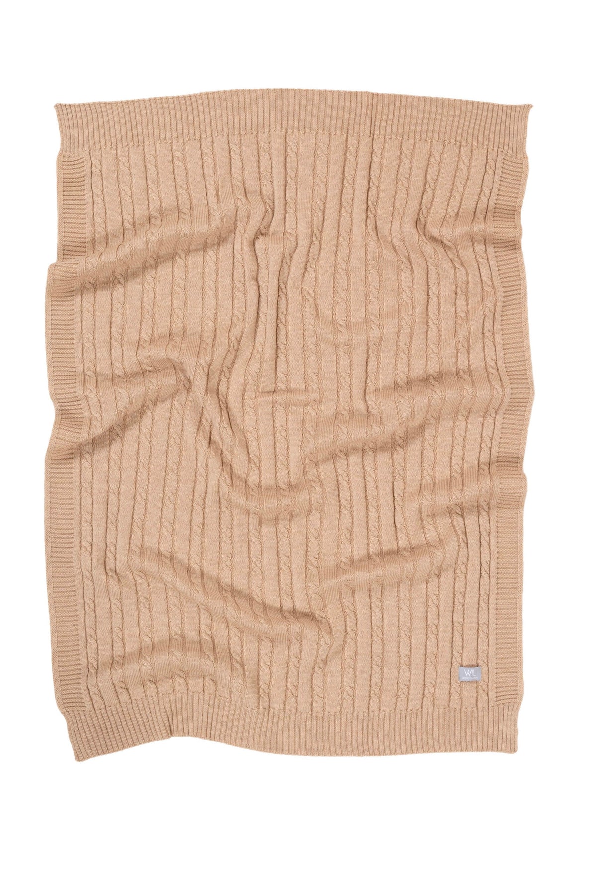 Merino babydeken Hope met kabelpatroon roze – afbeelding 2